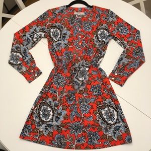 Loft tie waist long sleeve dress. Size XS